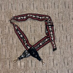 Red and black bag strap